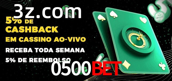 Promoções do cassino ao Vivo 0500BET